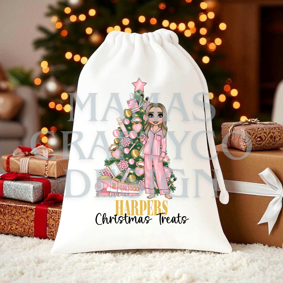 Pink Makeup Christmas Treats Stuff Bags