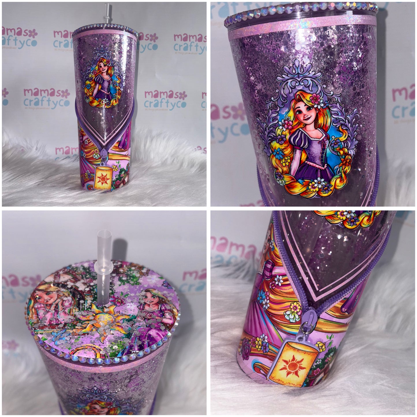 (Pre-Made) Snowglobe Zipper Tumbler