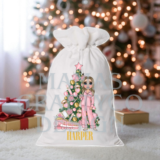 Pink Makeup Christmas Santa Sacks