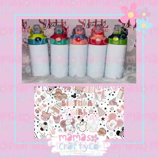 12oz Childrens Waterbottles Birthday Girl