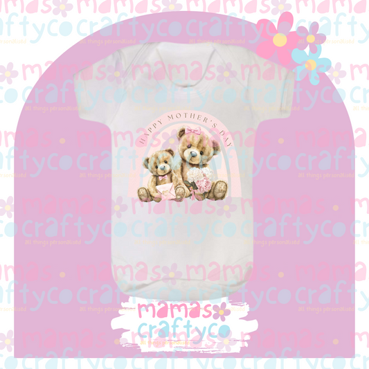 Infant Vest Happy Mothers Day Pink Rainbow