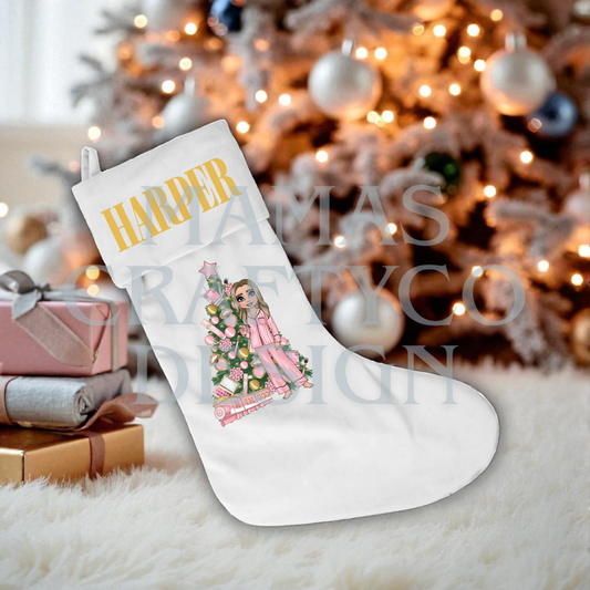 Pink Makeup Christmas Stockings