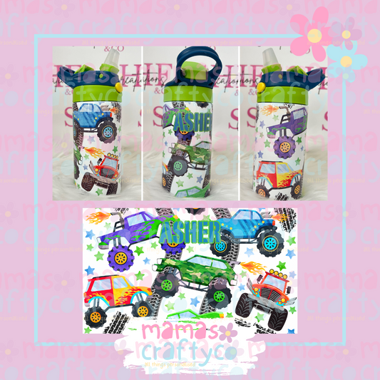 12oz Childrens Waterbottles Monster Truck