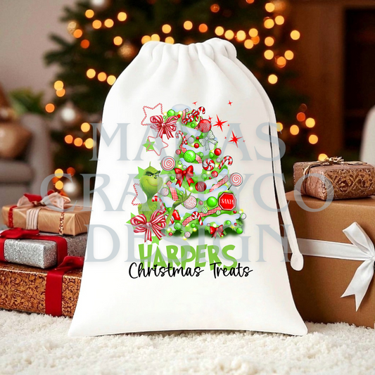 Grinch Christmas Treats Stuff Bags