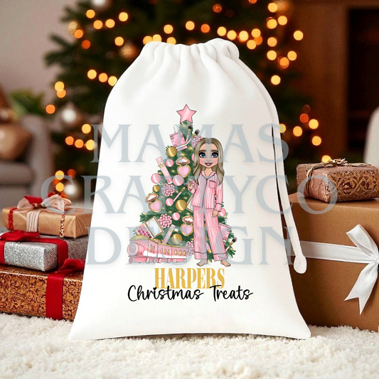 Pink Makeup Christmas Treats Stuff Bags