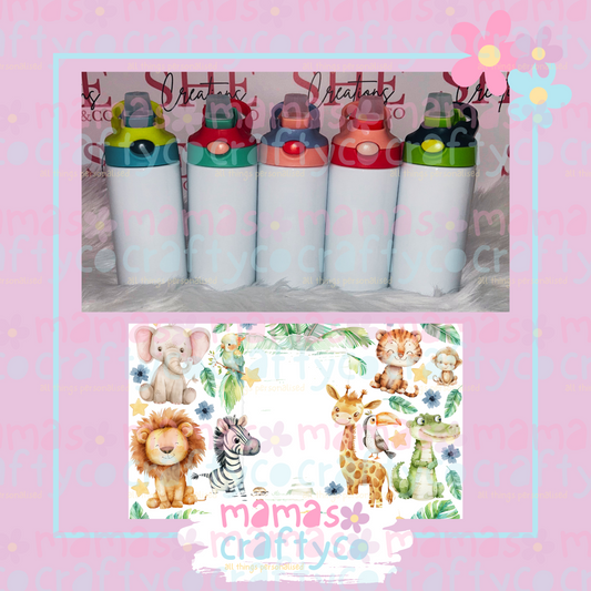 12oz Childrens Waterbottles Safari