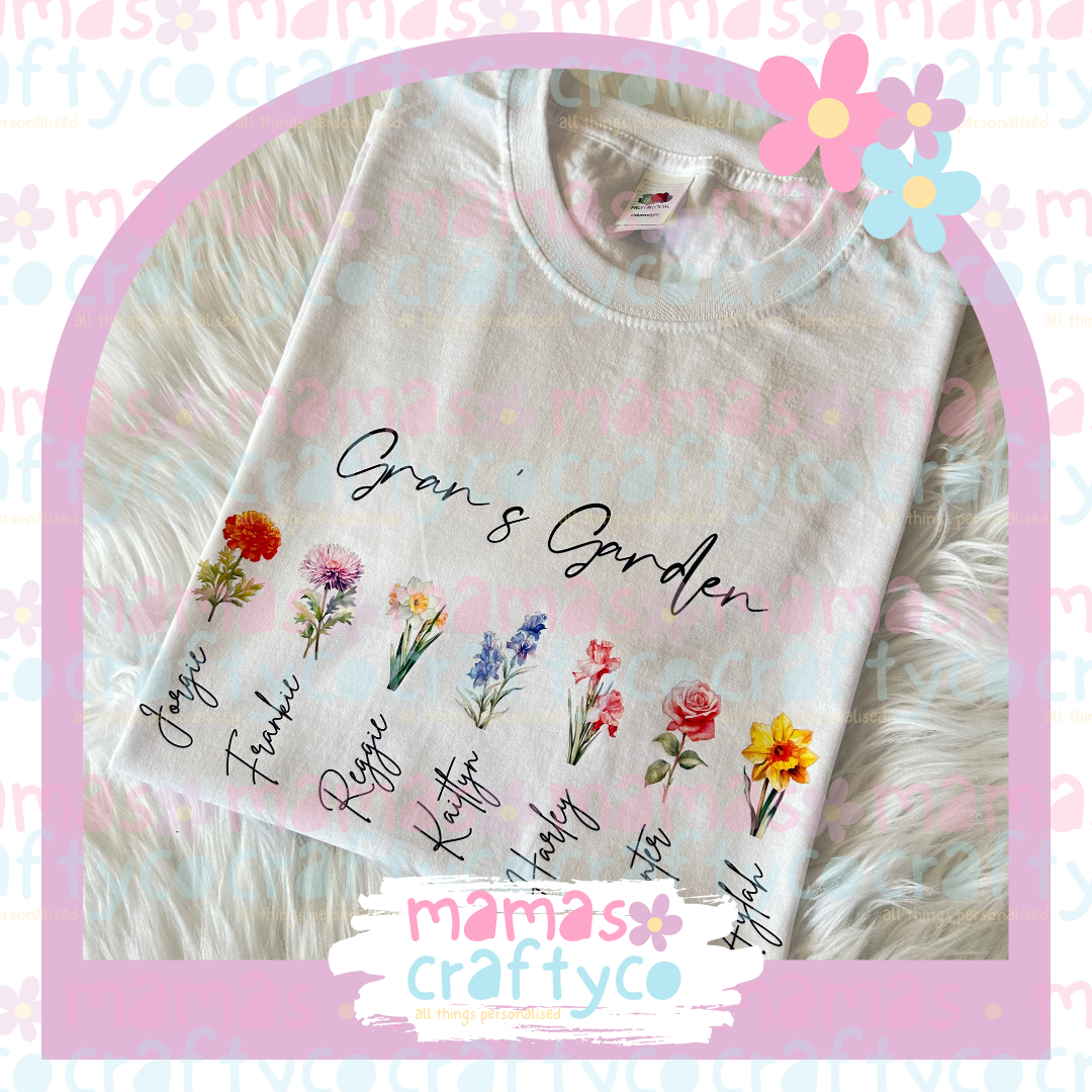 Mothers Day Birth Flower White Tshirt