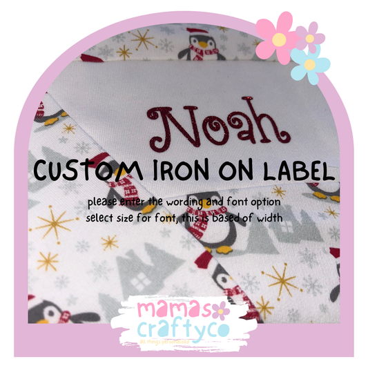 Iron On Custom Label