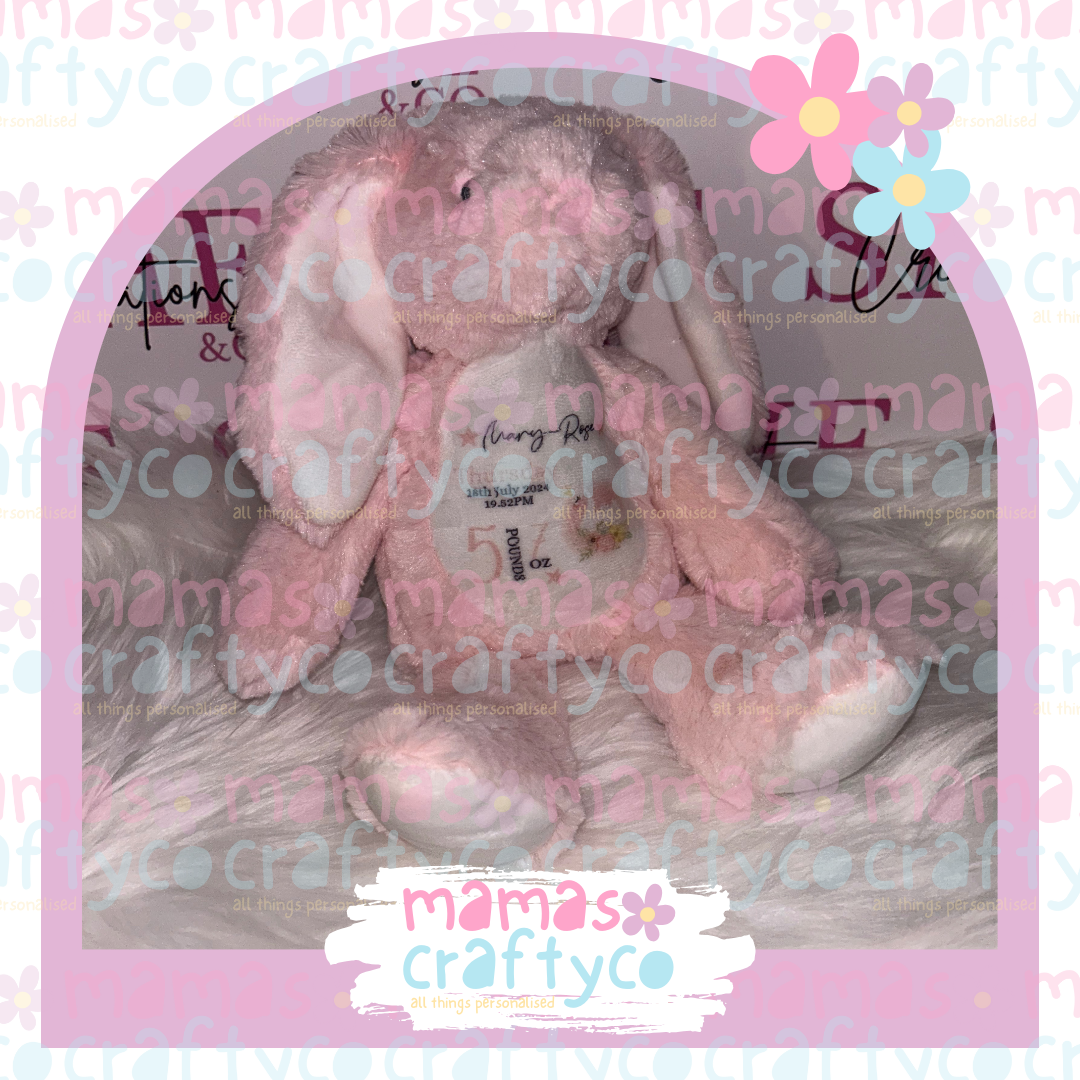 New Baby Birth Stats Memory Bear