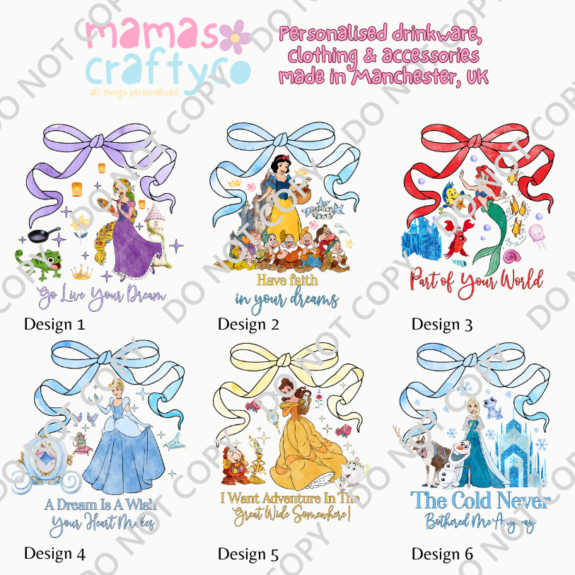 Personalised Tshirt Adults Bow Design
